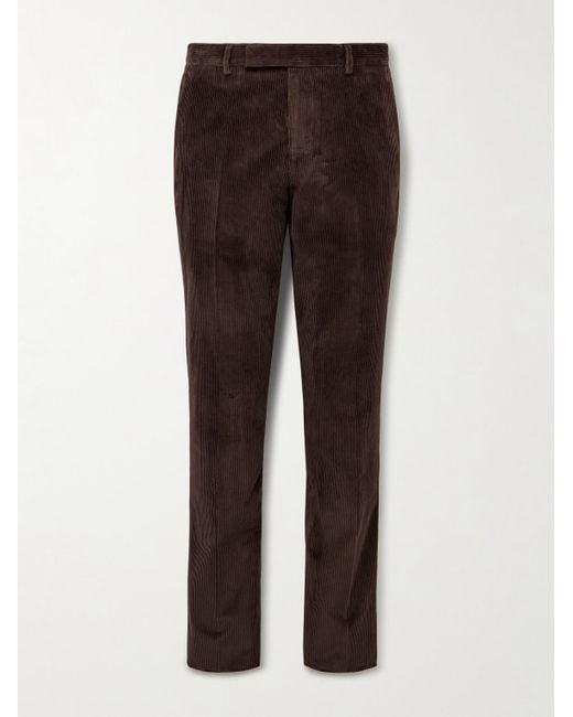 Paul Smith Brown Gents Slim-fit Straight-leg Cotton-corduroy Suit Trousers for men