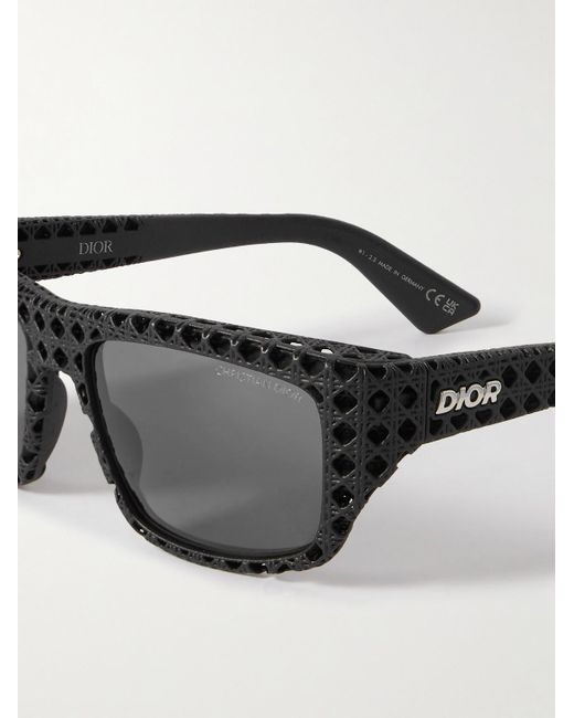 Dior Black Dior3d S1i Square-frame Textured-acetate Sunglasses for men