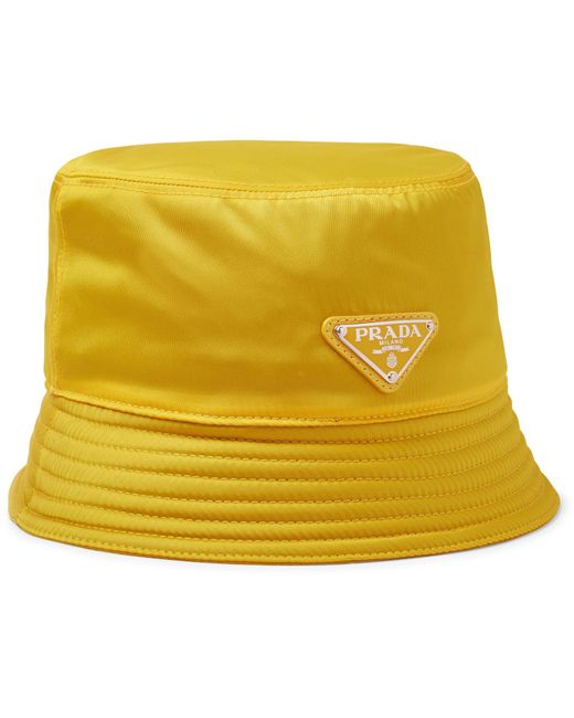 prada logo bucket hat