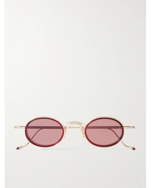 Jacques Marie Mage Pink Varda Oval-frame Gold-tone And Acetate Sunglasses for men