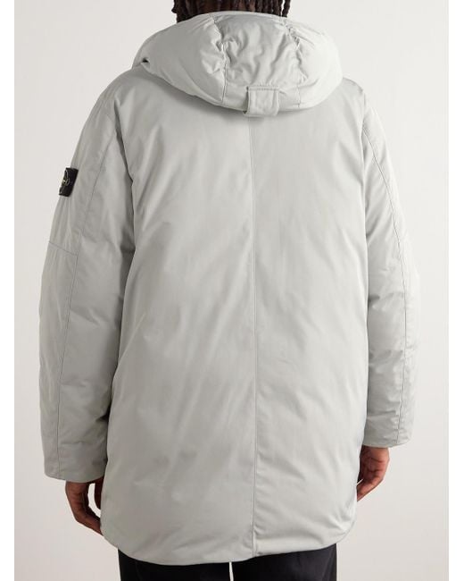 Stone Island Daunenparka aus "Micro Twill"-Material mit Kapuze und Logodetail in Gray für Herren