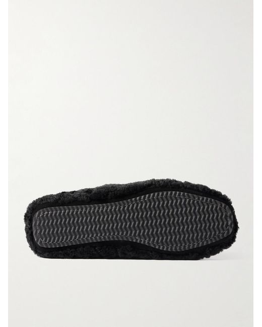 Mr P. Black Shearling Slippers for men