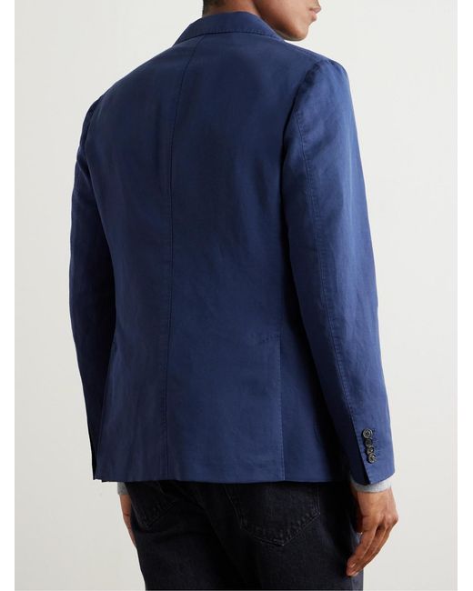 Slowear Blue Venezia 1951 Garment-Dyed Chinolino Suit Jacket for men