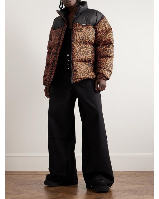 Vetements Brown Logo-Appliquéd Leopard-Print Shell Down Jacket for men