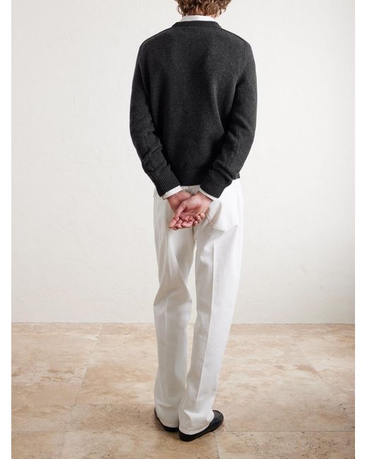 Céline Pullover aus einer Woll-Kaschmirmischung mit Logostickerei in Black für Herren