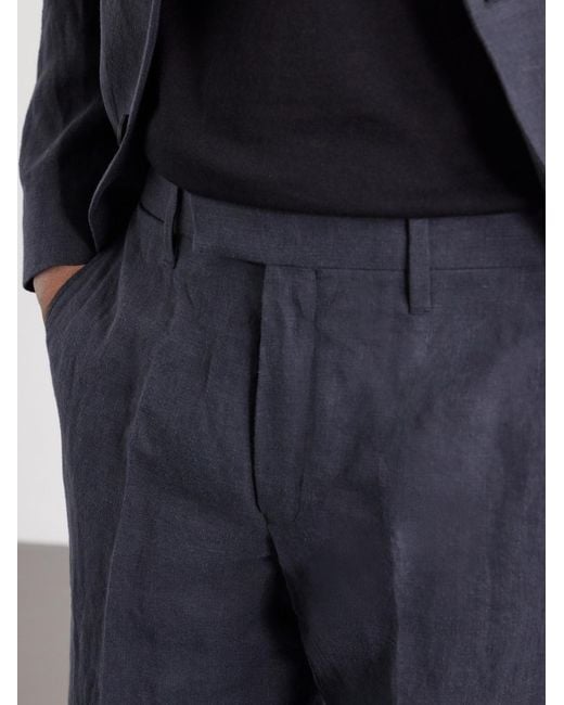 Mr P. Black Phillip Slim-Fit Linen Suit Trousers for men