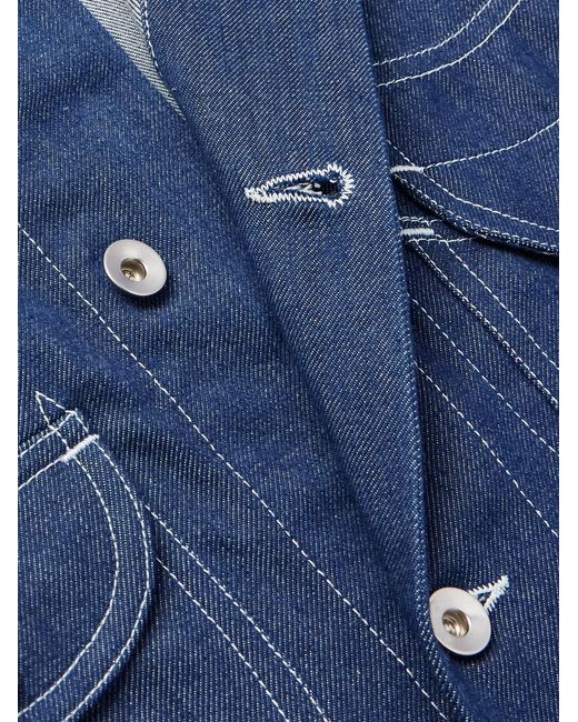 STORY mfg. Blue Wonky-wear Circuit Indigo-dyed Organic Denim Jacket for men