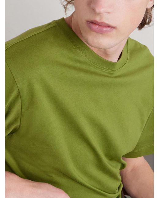 Dries Van Noten Green Cotton-Jersey T-Shirt for men