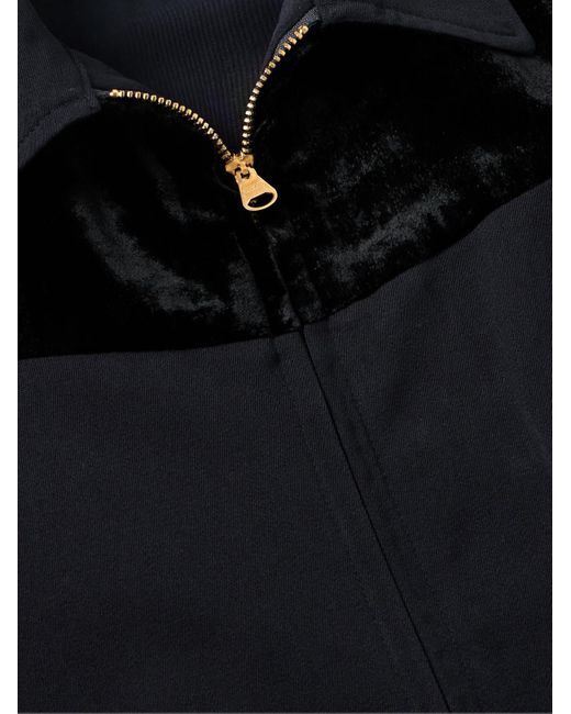 Visvim Blue Mayfield Velour-trimmed Wool And Linen-blend Bomber Jacket for men