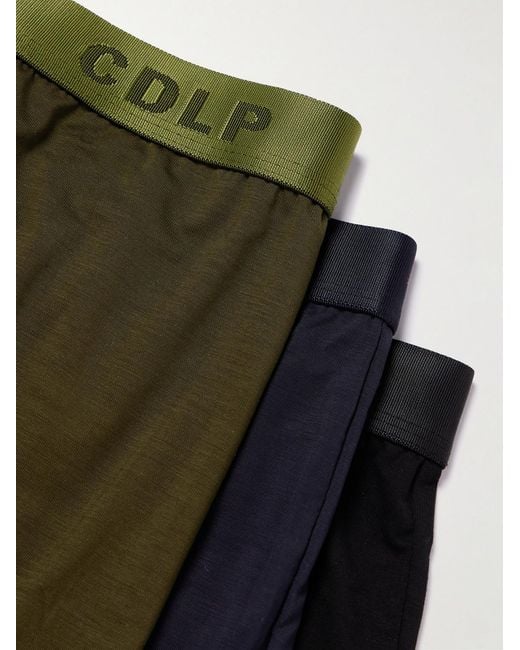 CDLP Green Three-Pack Stretch-Tencel Lyocell Boxer Briefs for men