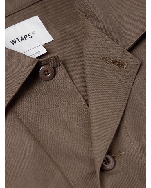 (w)taps Brown Cbw Logo-appliquéd Cotton-twill Shirt for men