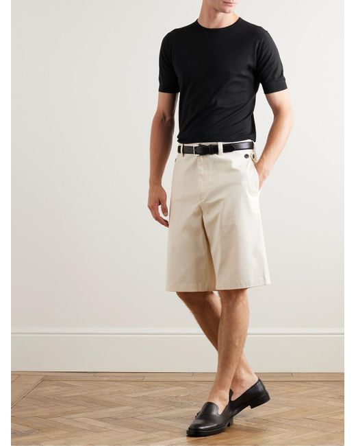 John Smedley Black Belden Slim-Fit Knitted Sea Island Cotton T-Shirt for men