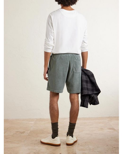 Hartford Gray Straight-leg Cotton-terry Drawstring Shorts for men
