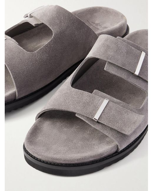 Mr P. Gray Suede Slides for men