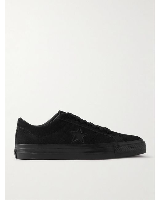 Converse Black One Star Pro Leather-trimmed Suede Sneakers for men