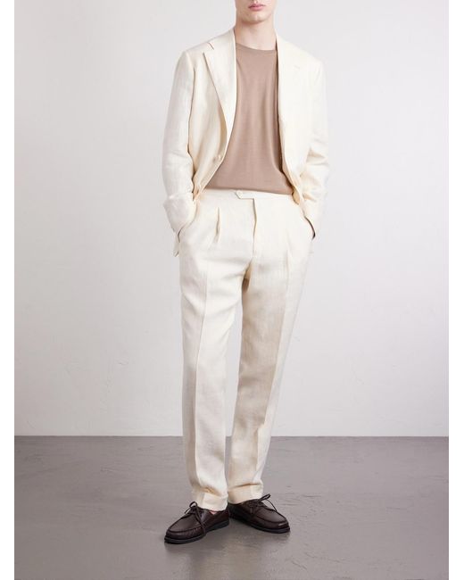 Saman Amel Natural Amie Straight-leg Wool for men