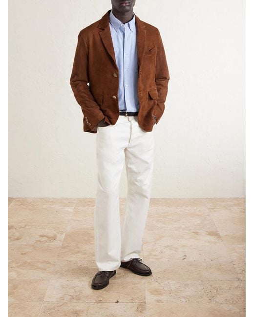 Polo Ralph Lauren Blue Button-down Collar Logo-embroidered Cotton Oxford Shirt for men
