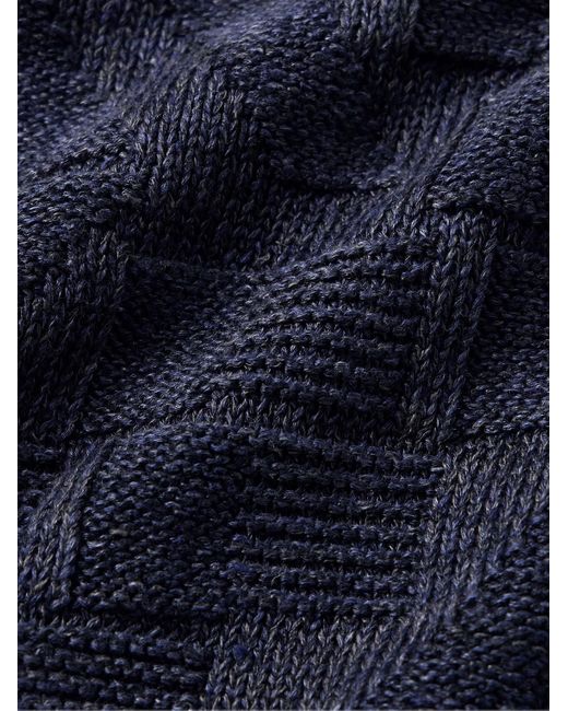 Inis Meáin Blue Claíochaí Linen Sweater for men