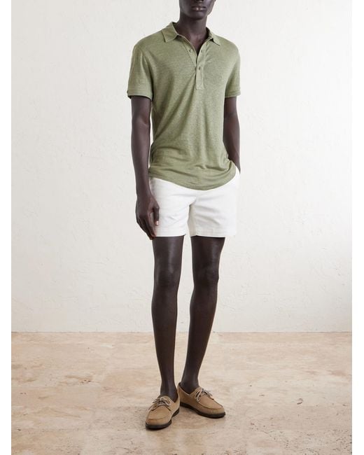 Orlebar Brown Green Sebastian Linen-jersey Polo Shirt for men