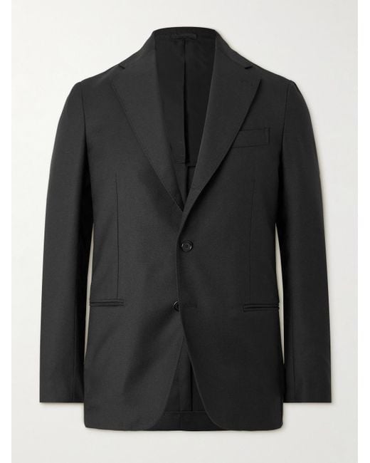 De Petrillo Black Napoli Virgin Wool Suit Jacket for men