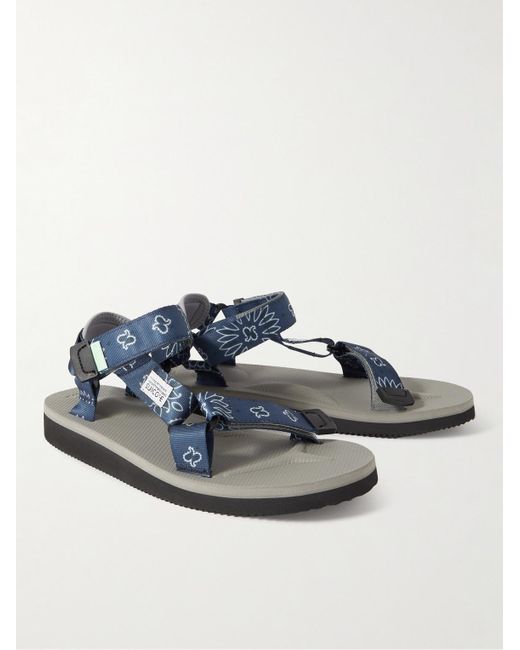 Suicoke Bandana print Jacquard Sandals in Blue for Men Lyst