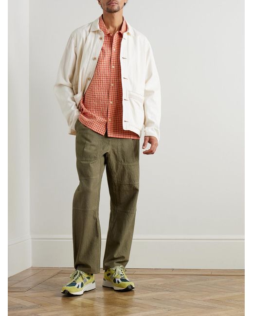 Folk Pink Gabe Cotton-blend Seersucker Shirt for men