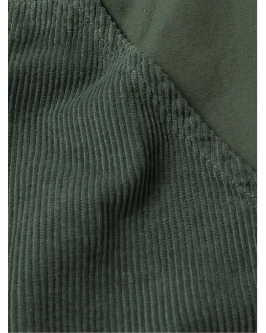 Save Khaki Green Reversible Garment-dyed Cotton-canvas And Corduroy Jacket for men