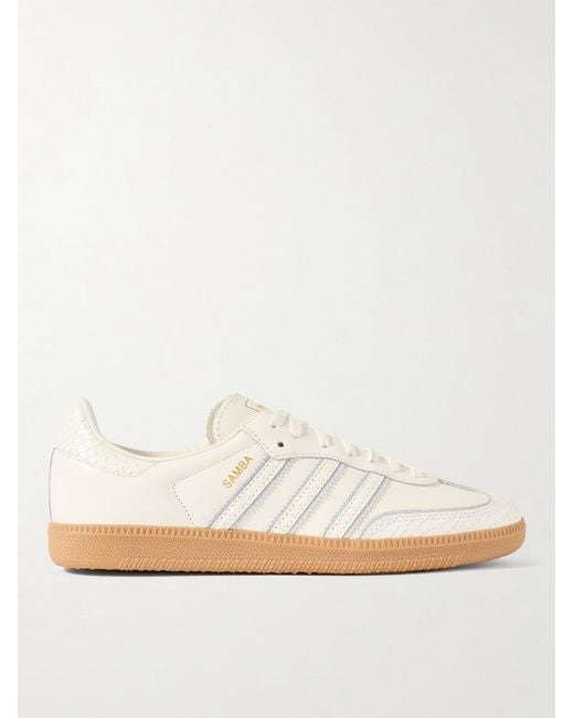 adidas Originals Samba Og Suede-Trimmed Snake-Effect Leather Sneakers in  White for Men | Lyst UK