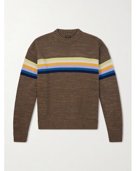 Kapital Gray Peckish Striped Cotton And Wool-Blend Sweater for men