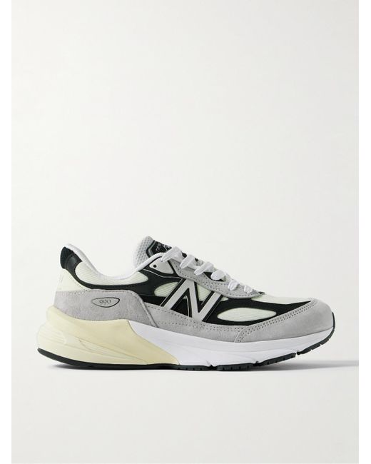 New Balance 990v6 Sneakers aus Veloursleder und Mesh mit Lederbesatz in Metallic für Herren