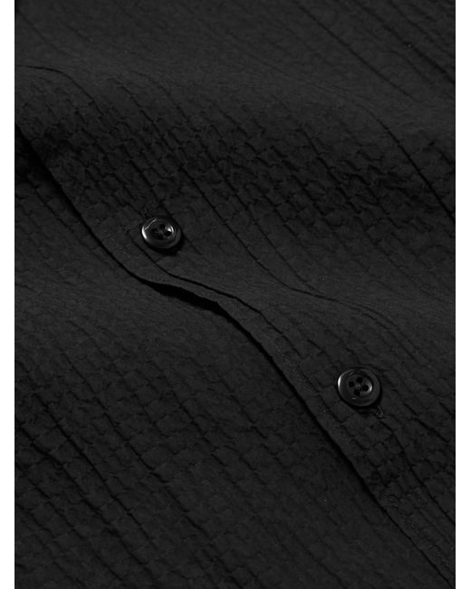 NN07 Julio 5721 Hemd aus Seersucker aus einer Biobaumwollmischung mit wandelbarem Kragen in Black für Herren