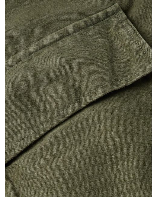 Dries Van Noten Green Garment-dyed Cotton-canvas Jacket for men