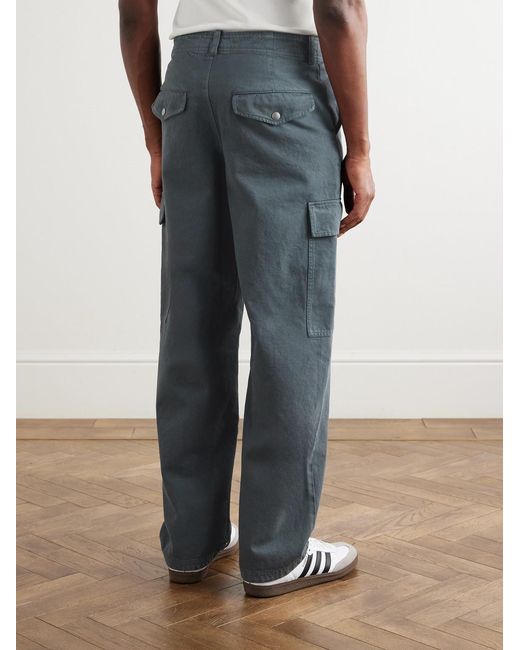A.P.C. Blue Duncan Straight-Leg Organic Cotton-Twill Trousers for men