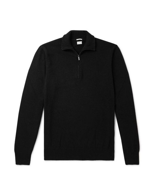 Massimo Alba Black Lima Cashmere Half-Zip Sweater for men