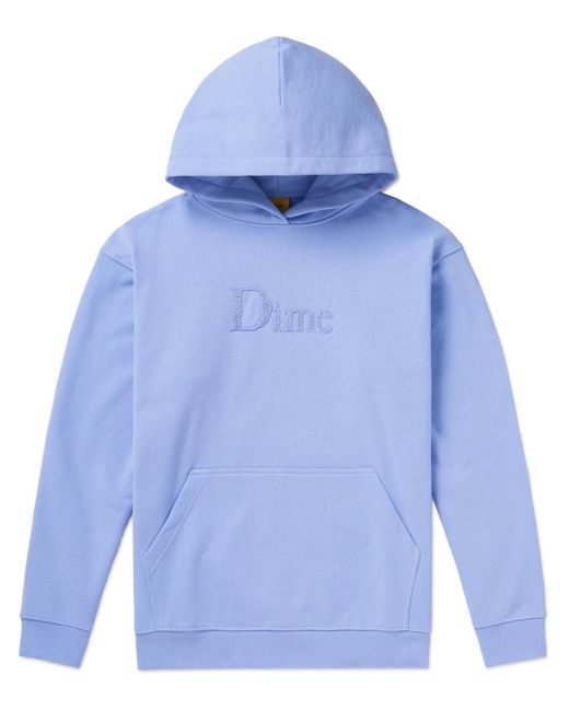 Dime Blue Logo-appliquéd Cotton-jersey Hoodie for men