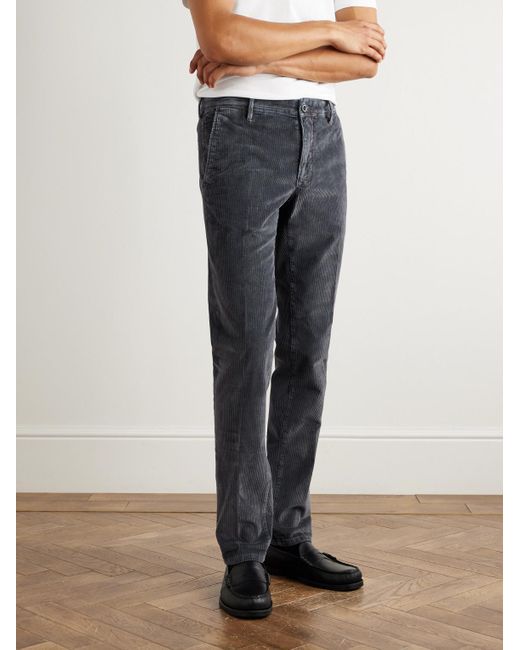 Slowear Blue Incotex Slim-Fit Cotton-Blend Corduroy Trousers for men
