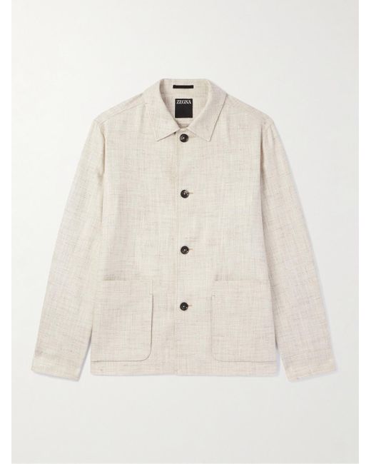 Zegna Natural Bouclé-twill Chore Jacket for men