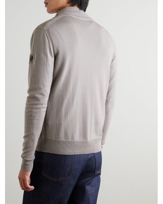 Belstaff Kelbrook Cardigan aus Wolle und gestepptem Shell in Natural für Herren