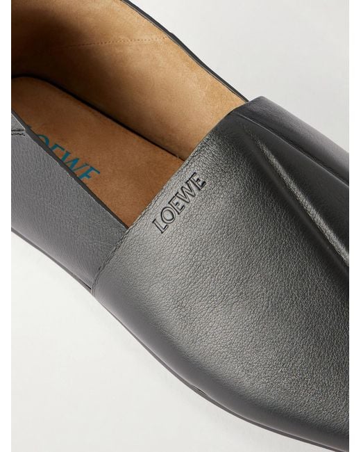 Loewe Black Origami Leather Slippers for men