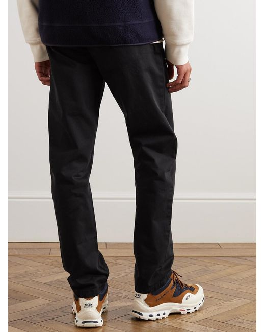 Norse Projects Black Aros Heavy Straight-Leg Organic Cotton Trousers for men