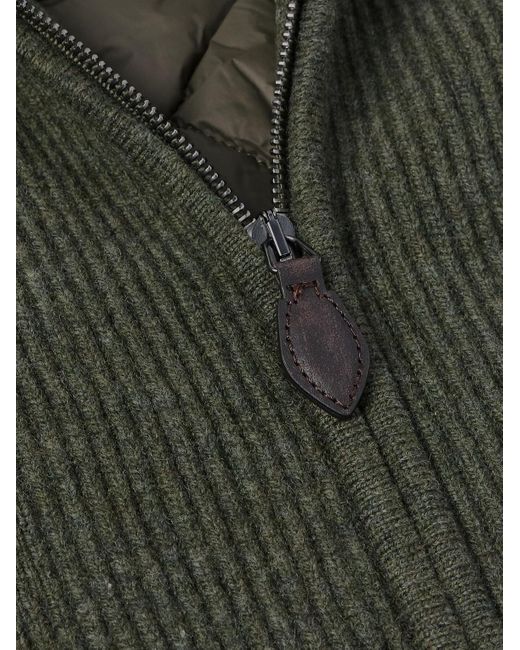 James Purdey & Sons Green Orkney Ribbed-Knit Wool Zip-Up Cardigan for men