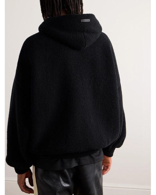 Fear Of God Black Intarsia-knit Virgin Wool-blend Bouclé Hoodie for men
