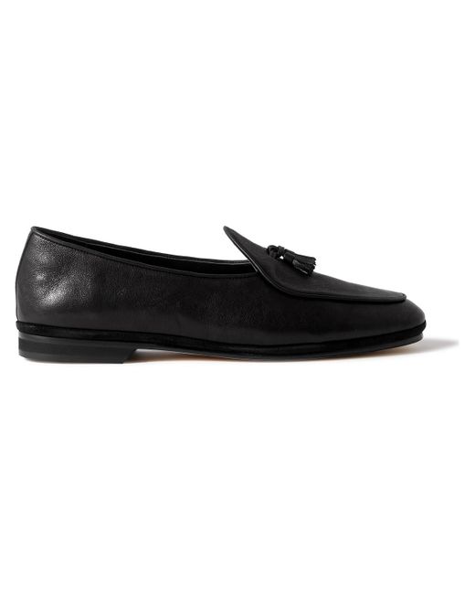 Rubinacci Black Marphy Tasselled Leather Loafers for men