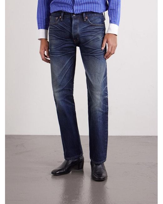 Tom Ford Blue Straight-leg Selvedge Jeans for men
