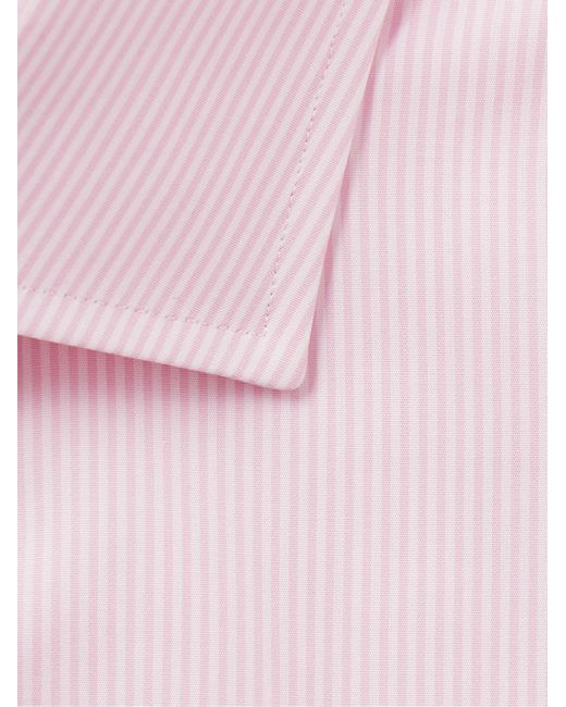 Brioni Pink Striped Cotton Shirt for men