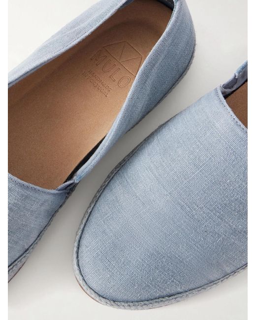 Mulo Blue Canvas Espadrilles for men