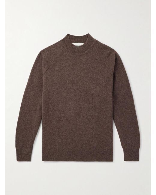 A Kind Of Guise Brown Morello Merino Wool Mock-Neck Sweater for men