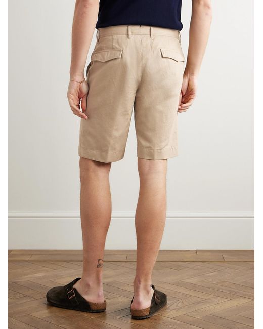 Slowear Natural Straight-Leg Linen And Cotton-Blend Twill Bermuda Shorts for men
