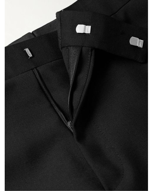 Kingsman Black Argylle Slim-fit Tapered Wool And Mohair-blend Tuxedo Trousers for men