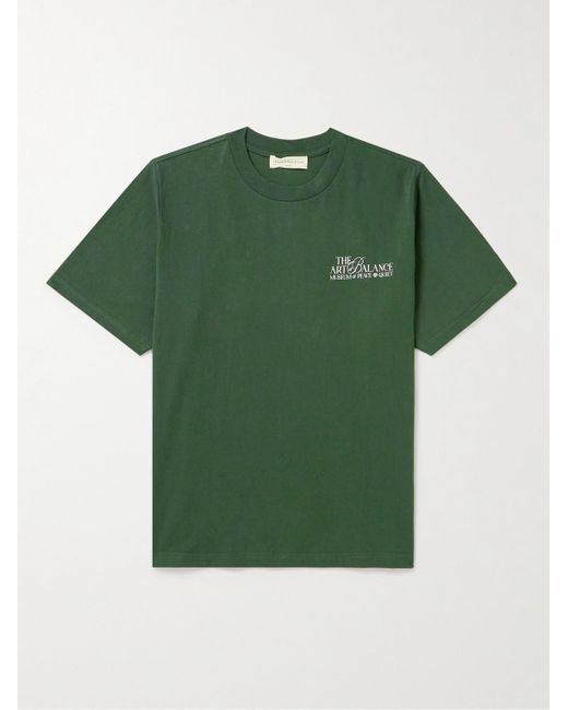 T-shirt in jersey di cotone con logo Art of Balance di Museum of Peace & Quiet in Green da Uomo
